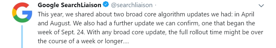 Googe Core Update im September